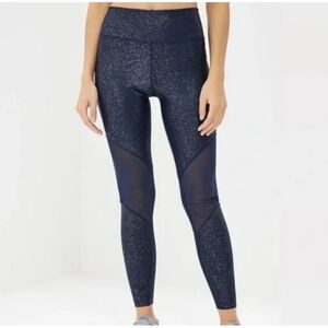 Nike Women's Mesh Power Victory Tight Leggings Midnight Navy Blue Sparkle Size S